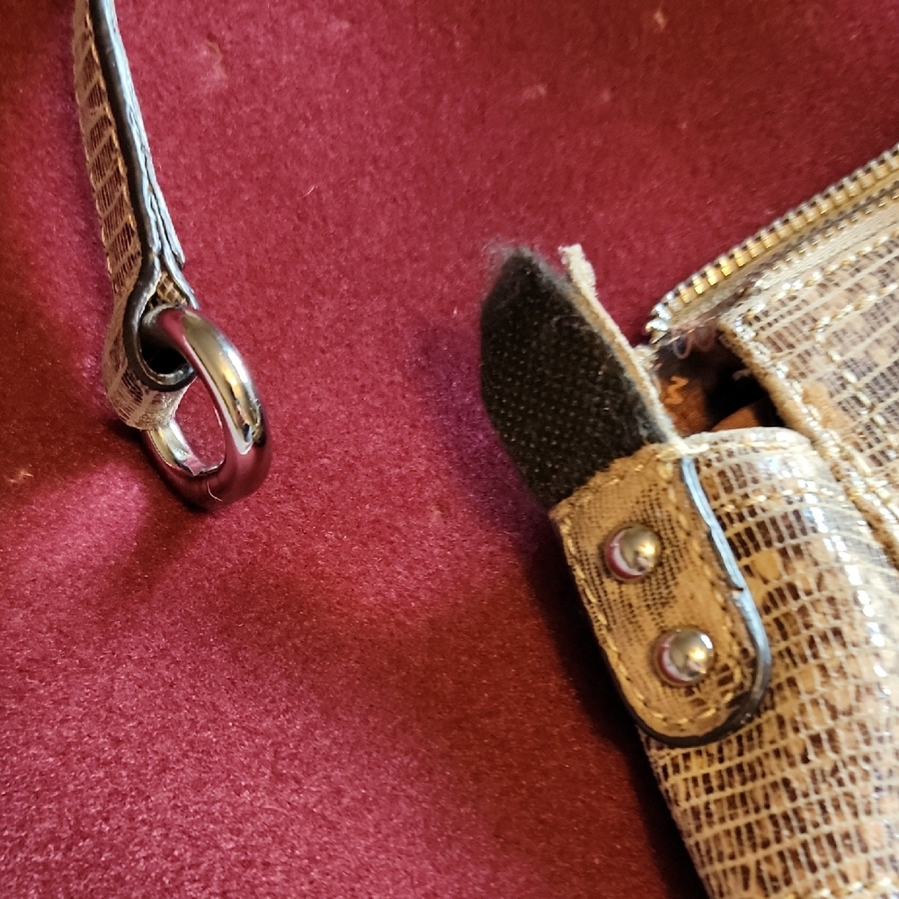 Chic Beige Patterned Shoulder Bag - image 3